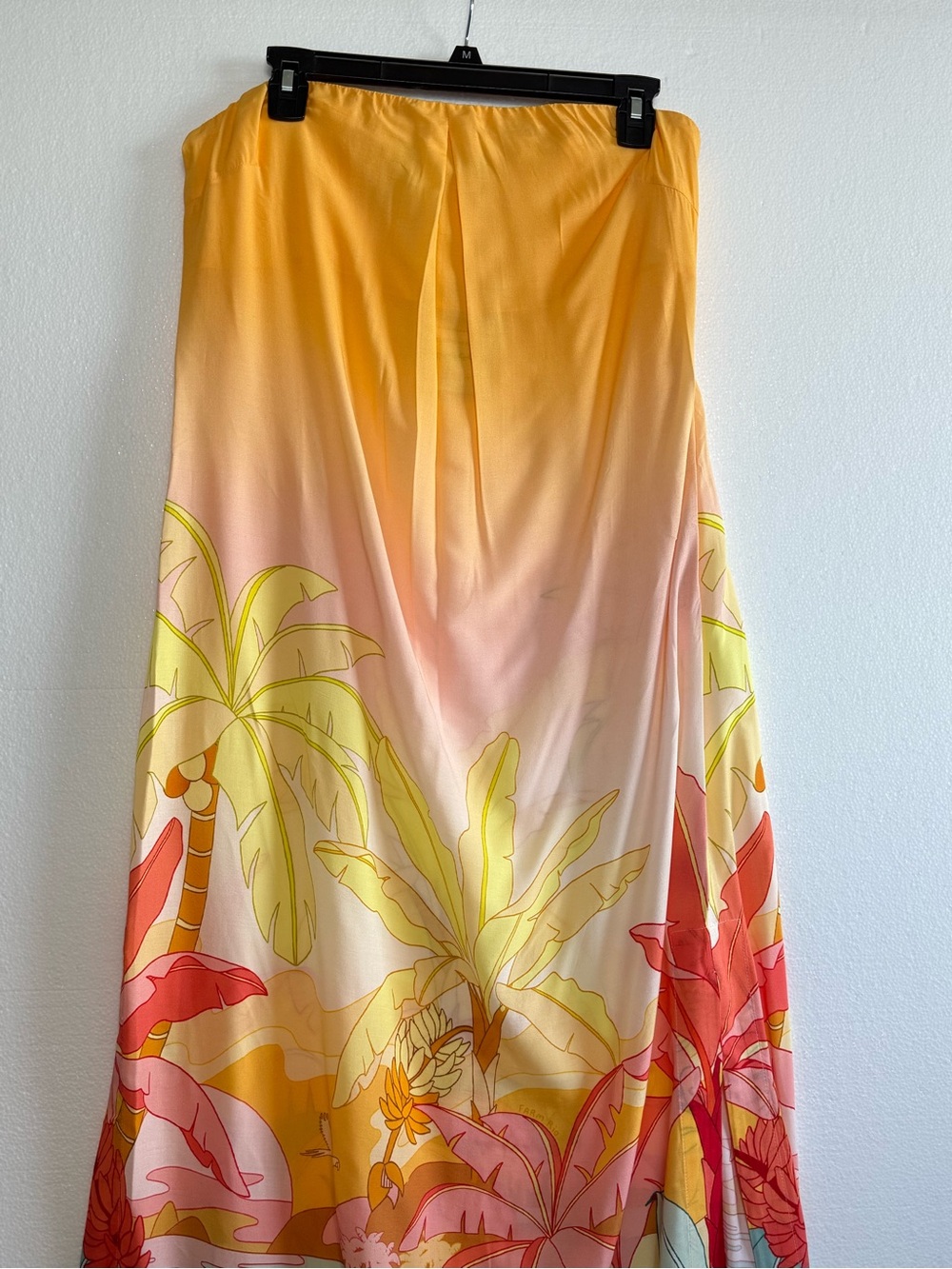 Farm Rio Tropical Paradise Sunset Strapless Maxi Cover Up Dress Yellow Size M - Picture 5 of 15